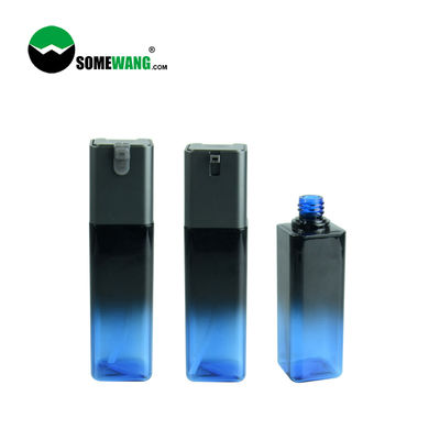 бутылка квадрата цвета 100ml изготовленная на заказ пустая PETG двойная с насосом