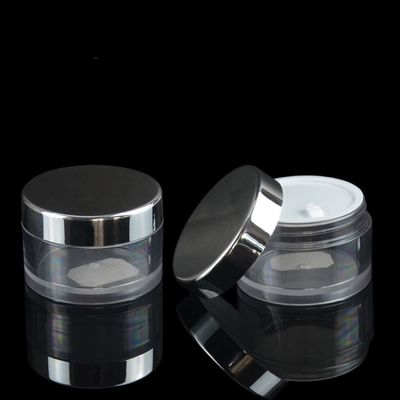 Подгонянный опарник сливк косметик 30ml 50ml PETG пустой с гальванизировать крышкой