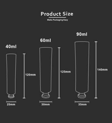 трубка 40ml 60ml 90ml ABL пластиковая с завинчивой пробкой для сливк солнцезащитного крема зубной пасты